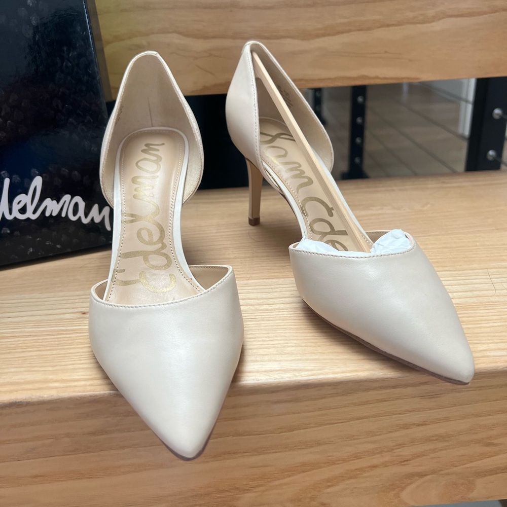 Sam Edelman Shoes Telsa Ivory Leather Heels Size 7.5